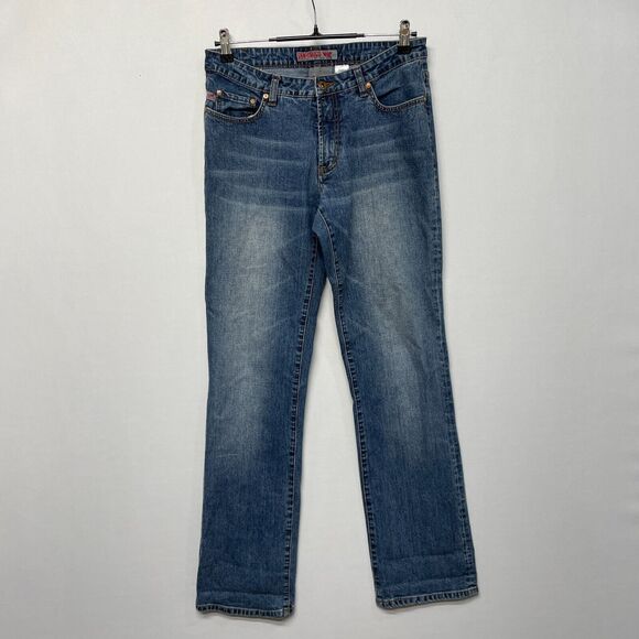 Vintage Parasuco Ergnomic Straight Jeans Women Size 31 Blue Denim Y2K M268 -12 - Picture 1 of 16